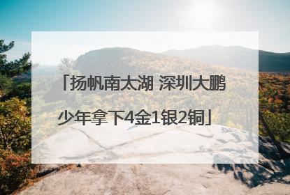 扬帆南太湖 深圳大鹏少年拿下4金1银2铜