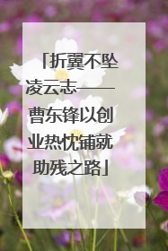 折翼不坠凌云志——曹东锋以创业热忱铺就助残之路