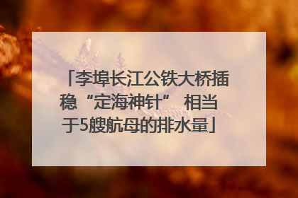 李埠长江公铁大桥插稳“定海神针” 相当于5艘航母的排水量