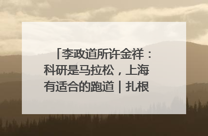 李政道所许金祥：科研是马拉松，上海有适合的跑道｜扎根上海，从0到1