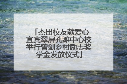 杰出校友献爱心 宜宾翠屏孔滩中心校举行曾剑乡村励志奖学金发放仪式