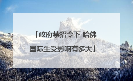 政府禁招令下 哈佛国际生受影响有多大