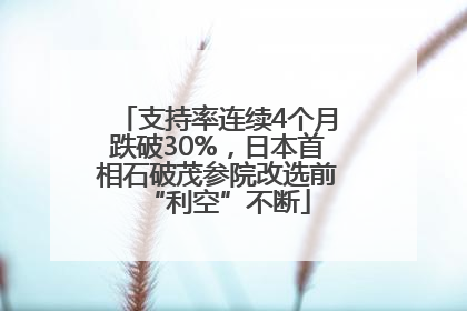 支持率连续4个月跌破30%，日本首相石破茂参院改选前“利空”不断