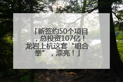 新签约50个项目，总投资107亿！龙岩上杭这套“组合拳”，漂亮！