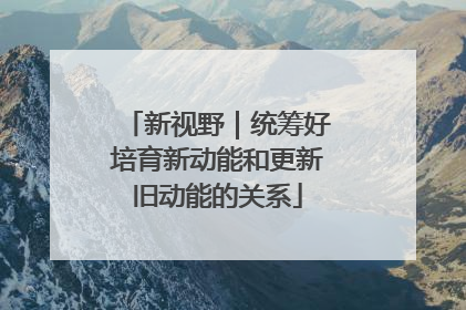 新视野｜统筹好培育新动能和更新旧动能的关系