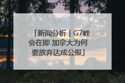 新闻分析｜G7峰会在即 加拿大为何要放弃达成公报