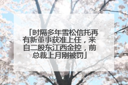 时隔多年雪松信托再有新董事获准上任，来自二股东江西金控，前总裁上月刚被罚