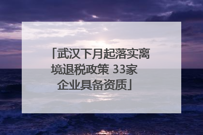 武汉下月起落实离境退税政策 33家企业具备资质