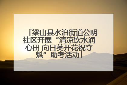 梁山县水泊街道公明社区开展“清凉饮水润心田 向日葵开花祝夺魁”助考活动