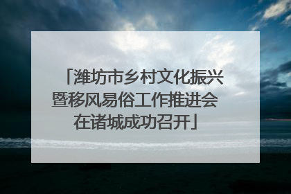 潍坊市乡村文化振兴暨移风易俗工作推进会在诸城成功召开