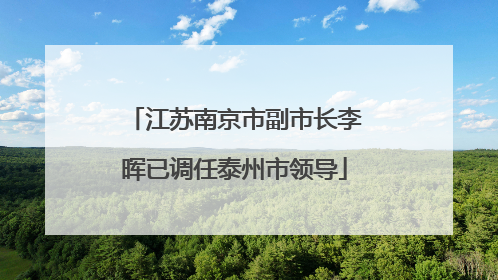 江苏南京市副市长李晖已调任泰州市领导