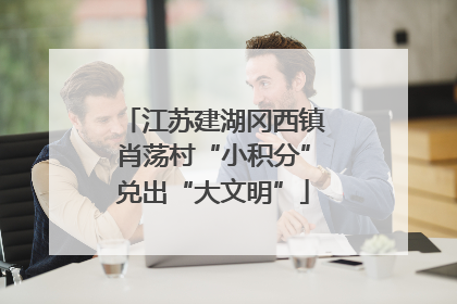 江苏建湖冈西镇肖荡村“小积分”兑出“大文明”