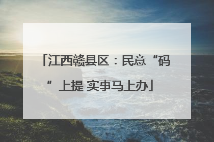 江西赣县区：民意“码”上提 实事马上办
