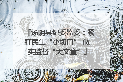 汤阴县纪委监委：紧盯民生“小切口” 做实监督“大文章”