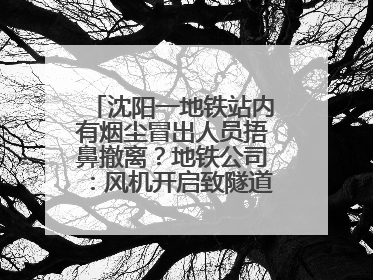 沈阳一地铁站内有烟尘冒出人员捂鼻撤离？地铁公司：风机开启致隧道灰尘飘散至站内