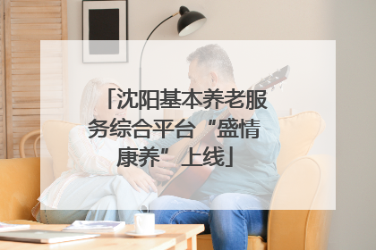沈阳基本养老服务综合平台“盛情康养”上线