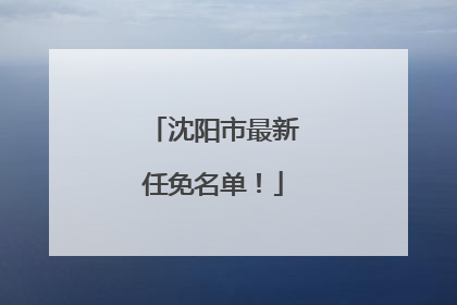 沈阳市最新任免名单！