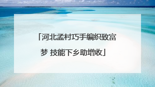 河北孟村巧手编织致富梦 技能下乡助增收