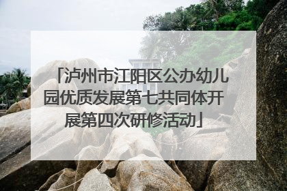 泸州市江阳区公办幼儿园优质发展第七共同体开展第四次研修活动