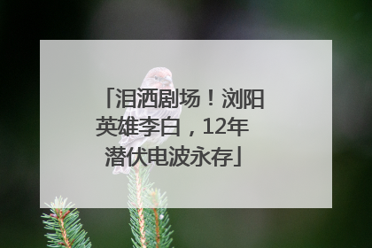 泪洒剧场！浏阳英雄李白，12年潜伏电波永存