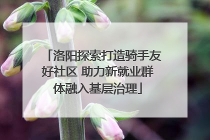 洛阳探索打造骑手友好社区 助力新就业群体融入基层治理