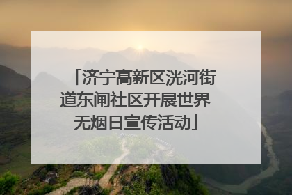济宁高新区洸河街道东闸社区开展世界无烟日宣传活动
