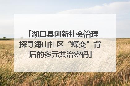 湖口县创新社会治理 探寻海山社区“蝶变”背后的多元共治密码