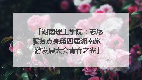 湖南理工学院：志愿服务点亮第四届湖南旅游发展大会青春之光