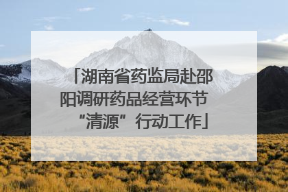 湖南省药监局赴邵阳调研药品经营环节“清源”行动工作