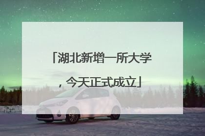 湖北新增一所大学，今天正式成立