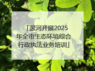 漯河开展2025年全市生态环境综合行政执法业务培训
