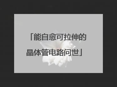 能自愈可拉伸的晶体管电路问世