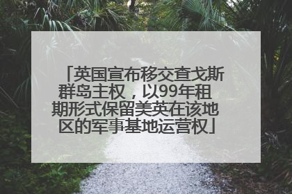 英国宣布移交查戈斯群岛主权，以99年租期形式保留美英在该地区的军事基地运营权