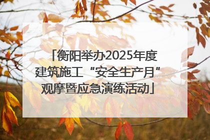 衡阳举办2025年度建筑施工“安全生产月”观摩暨应急演练活动