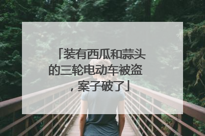 装有西瓜和蒜头的三轮电动车被盗，案子破了