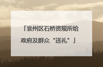 襄州区石桥资规所给政府及群众“送礼”
