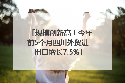 规模创新高！今年前5个月四川外贸进出口增长7.5%