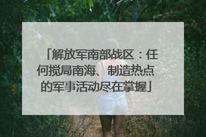 解放军南部战区：任何搅局南海、制造热点的军事活动尽在掌握