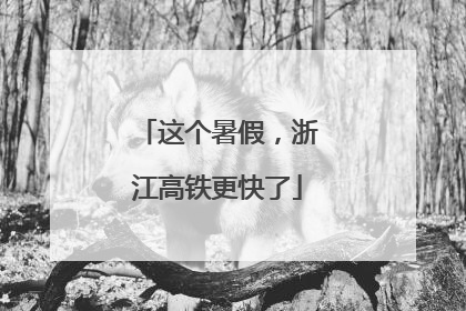 这个暑假，浙江高铁更快了