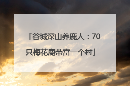 谷城深山养鹿人：70只梅花鹿带富一个村