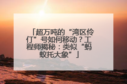 超万吨的“湾区伶仃”号如何移动？工程师揭秘：类似“蚂蚁托大象”