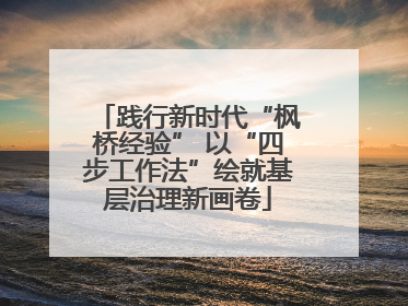 践行新时代“枫桥经验” 以“四步工作法”绘就基层治理新画卷