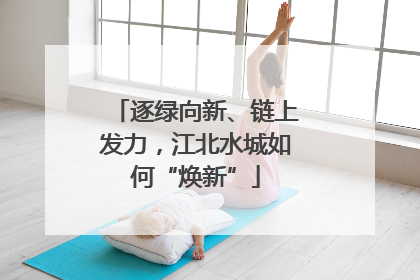 逐绿向新、链上发力，江北水城如何“焕新”