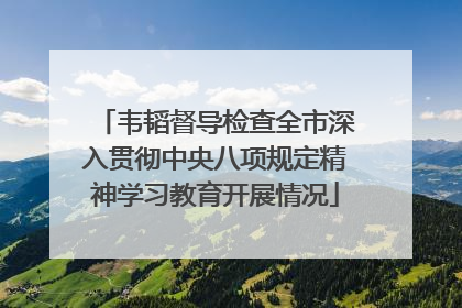 韦韬督导检查全市深入贯彻中央八项规定精神学习教育开展情况