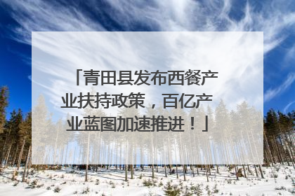 青田县发布西餐产业扶持政策，百亿产业蓝图加速推进！