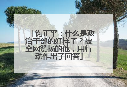 钧正平：什么是政治干部的好样子？被全网赞扬的他，用行动作出了回答