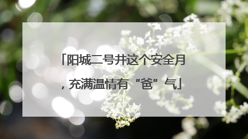 阳城二号井这个安全月，充满温情有“爸”气