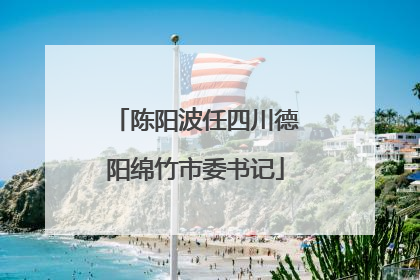 陈阳波任四川德阳绵竹市委书记