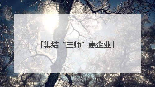 集结“三师”惠企业