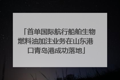 首单国际航行船舶生物燃料油加注业务在山东港口青岛港成功落地